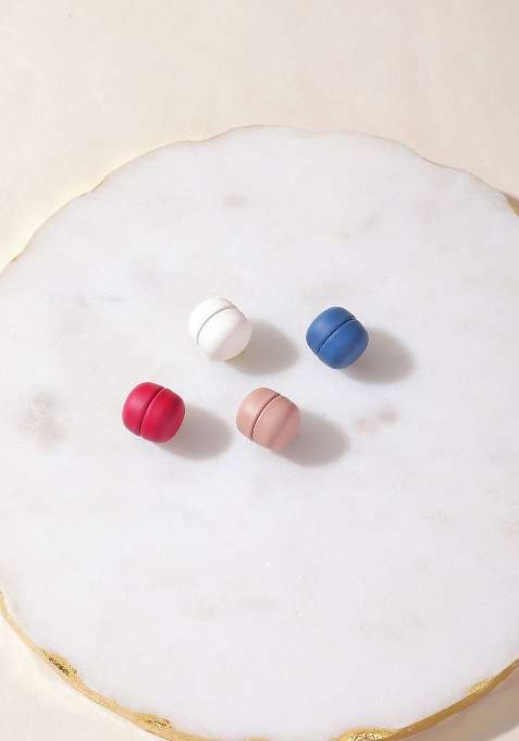Set Of 4 Red; Cream; White; Blue Matte Finish Magnetic Hijab Pins