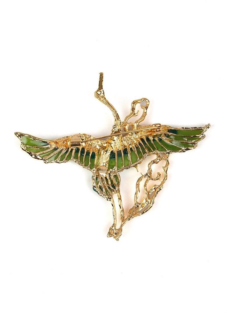Men Stone Studded Swan Statement Brooch