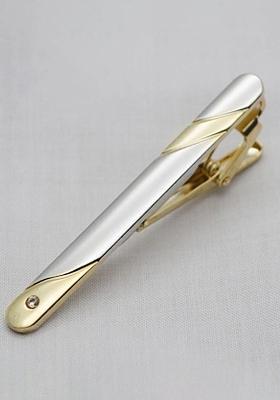 Men Silver Gold Plated Stainless Steel Classic Tie Pin
