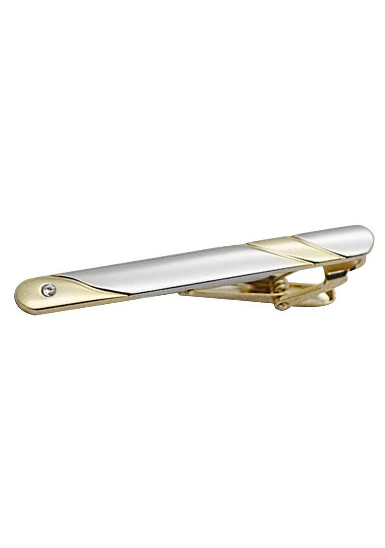 Men Silver Gold Plated Stainless Steel Classic Tie Pin