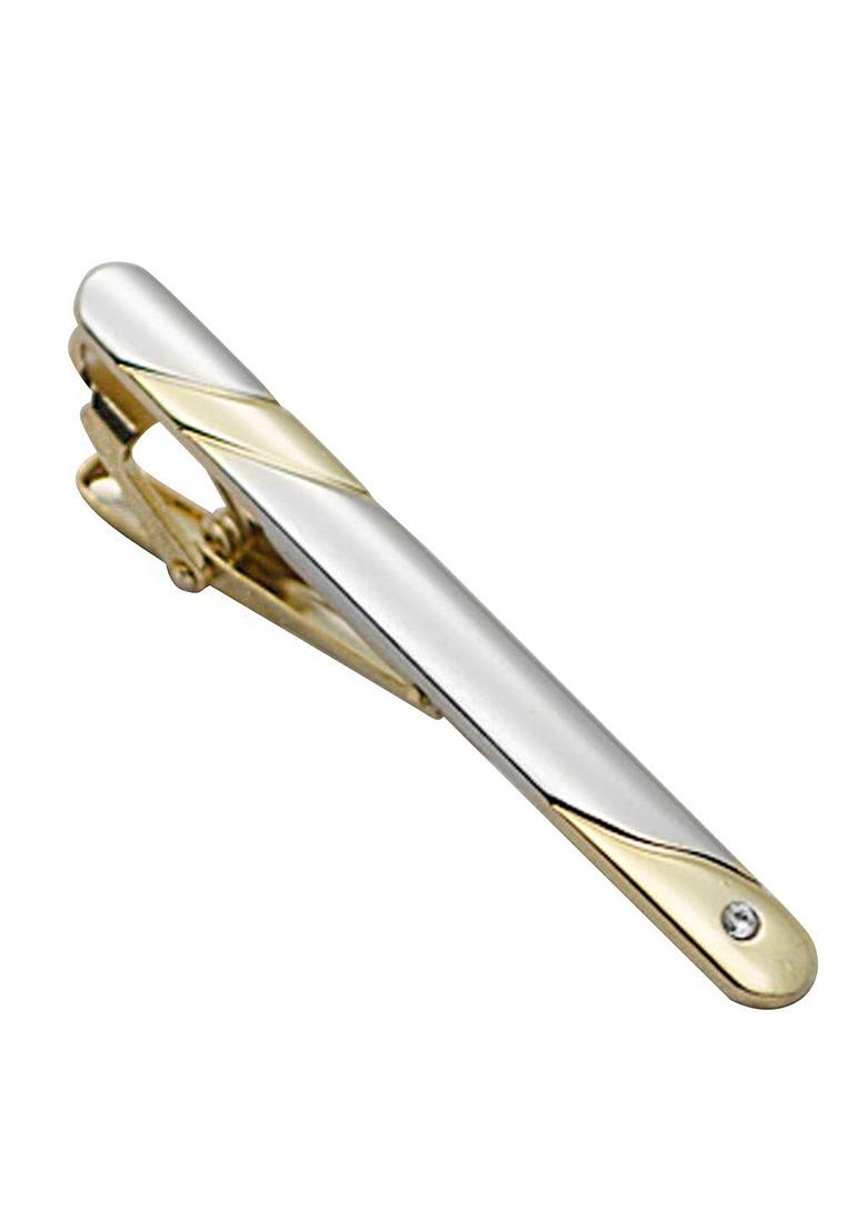 Men Silver Gold Plated Stainless Steel Classic Tie Pin