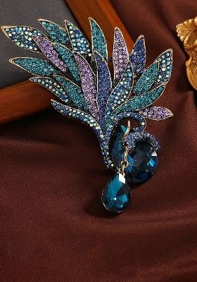 Women Rhinestone Studded Pin Brooch