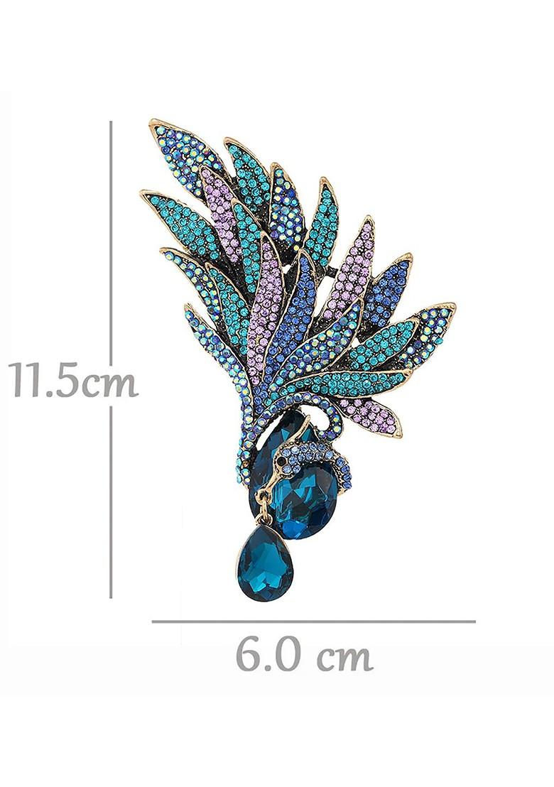 Women Rhinestone Studded Pin Brooch