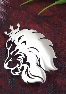 Stainless Steel Designer Unisex Lion Brooch