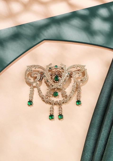 Men Stone Studded Pretty Power Brooch