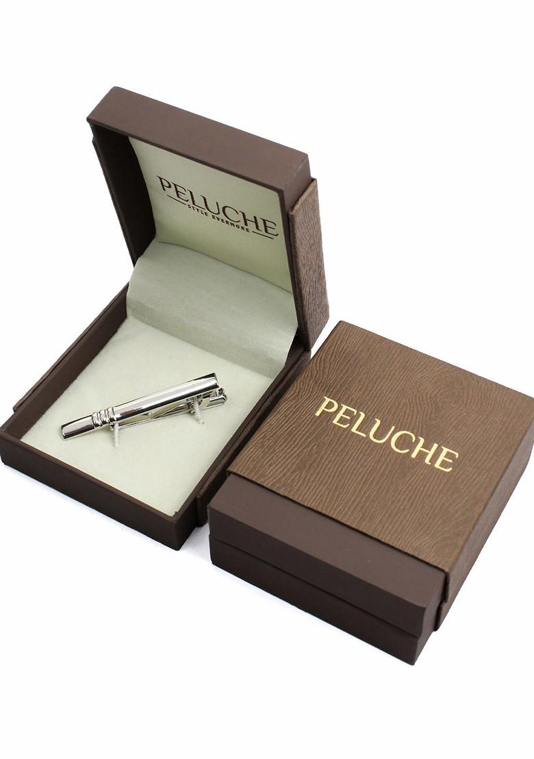 Unisex Silver Toned Solid Minimalist Tie Pin