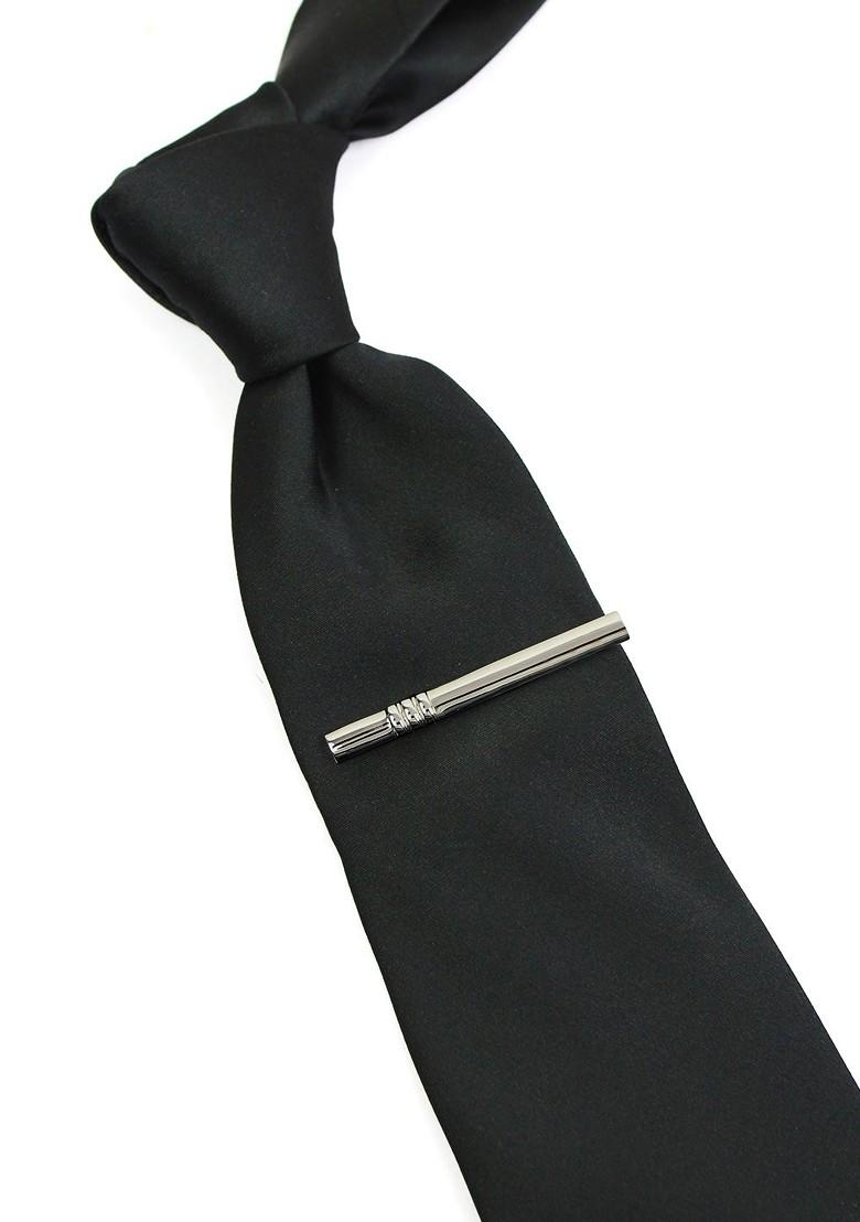Unisex Silver Toned Solid Minimalist Tie Pin