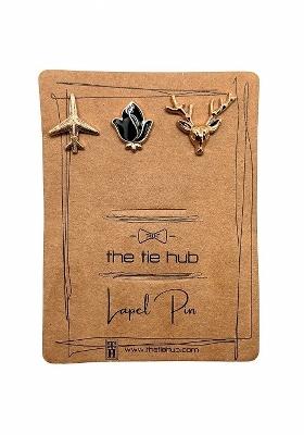 Men Set Of 3 Lapel Pink Brooch