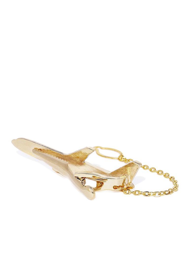 Men 18K Gold Plated Airplane Shaped Brooch Tie Pin