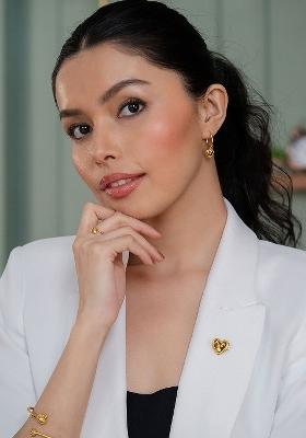 You And Your Clumsy Spills Heart Shaped 925 Silver Gold Plated Brooch