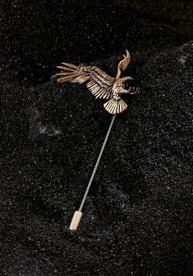Men Metallic Toned Vivacious Phoenix Lapel Pin