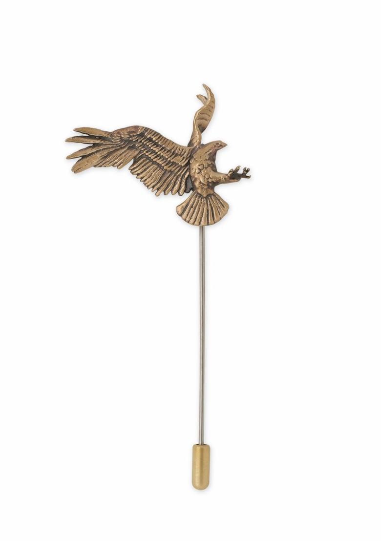 Men Metallic Toned Vivacious Phoenix Lapel Pin