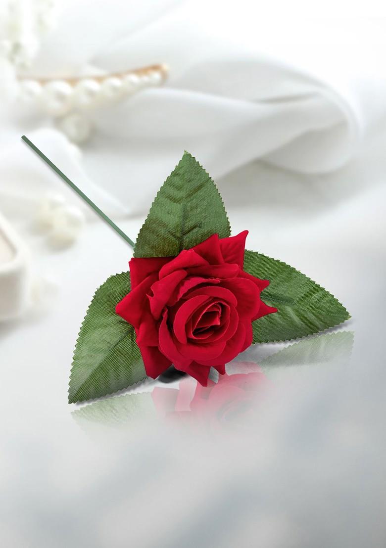 Men Silver Plated Tie Pin With Rose
