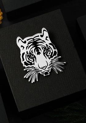 Ruthless Tiger Stainless Steel Lapel Pin For Men