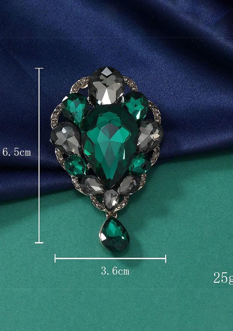 Women Crystal Rhinestone Studded Pin Brooch