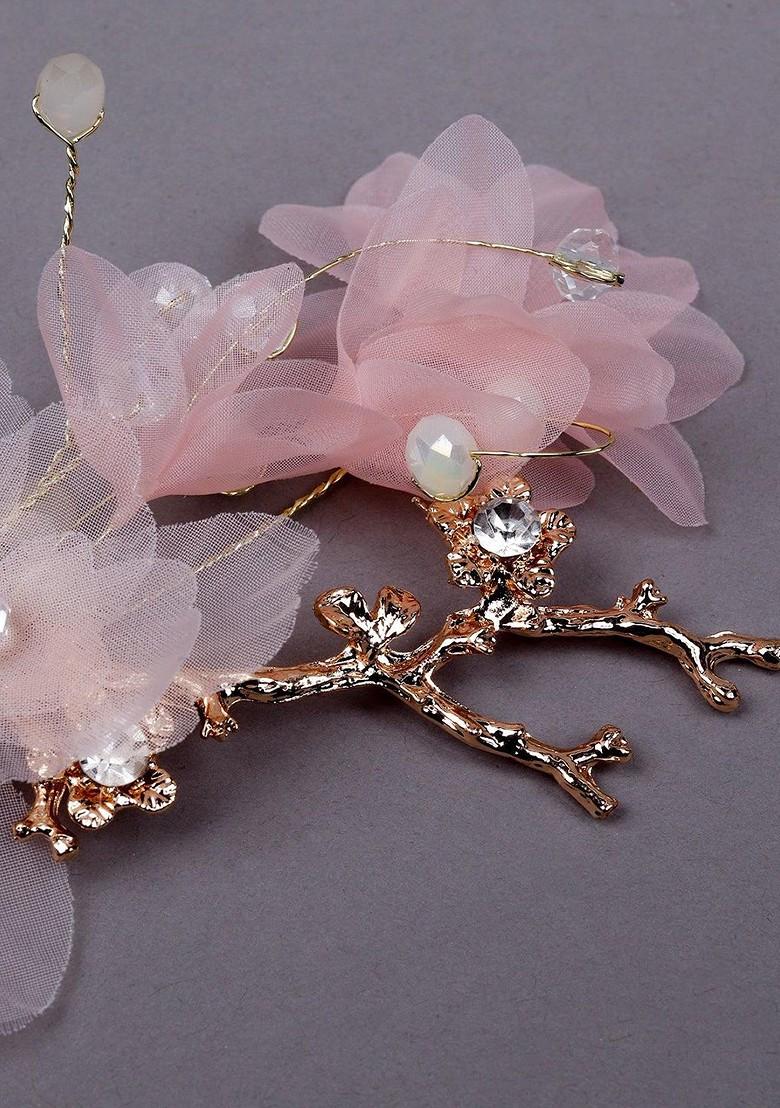 Women Floral Charm Sheer Brooch