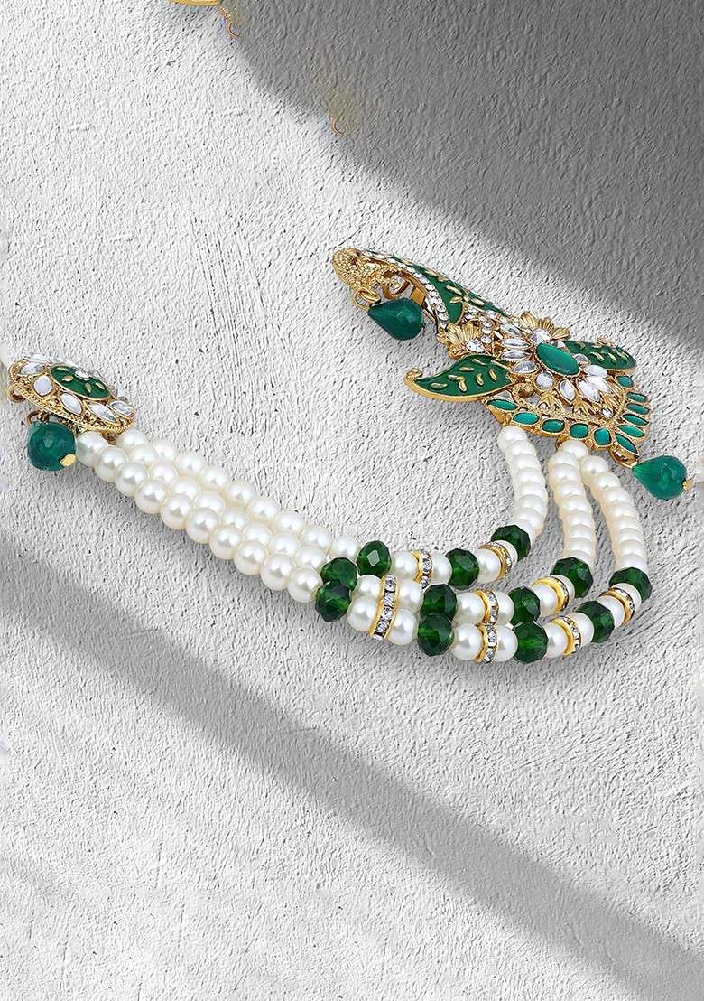 Men Triple Layered Mala Meenakari Work Kalangi Brooch - Indya