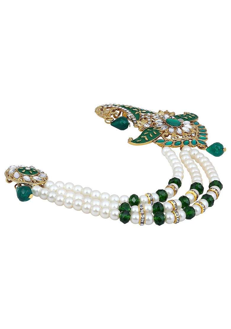 Men Triple Layered Mala Meenakari Work Kalangi Brooch - Indya