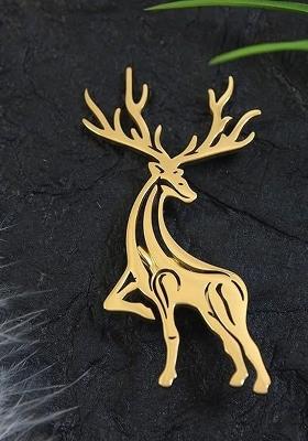 Unisex Stainless Steel Raindear Brooch