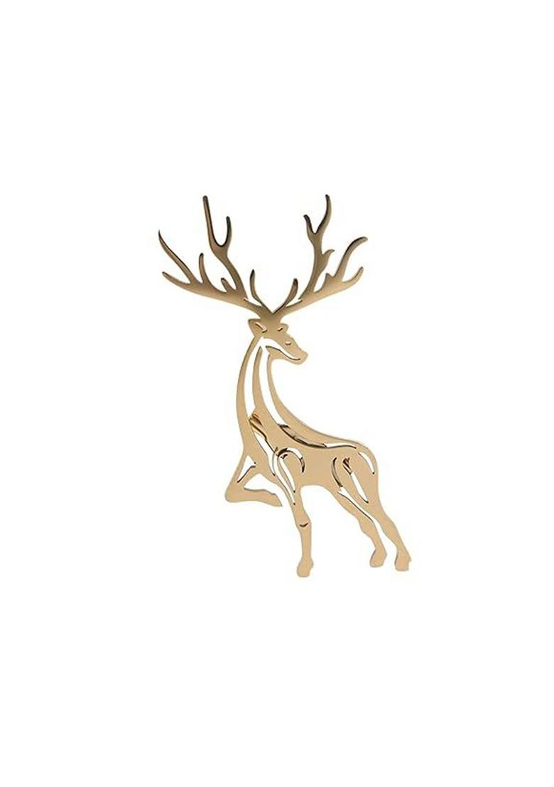 Unisex Stainless Steel Raindear Brooch