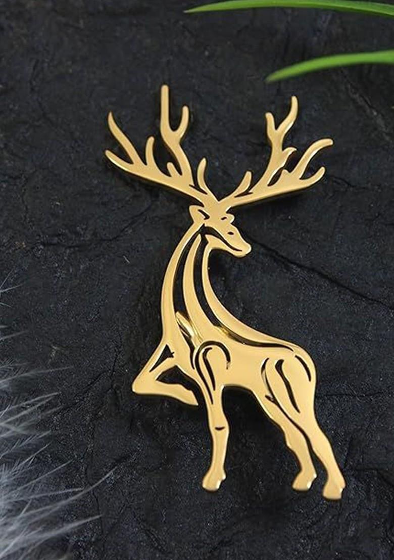 Unisex Stainless Steel Raindear Brooch