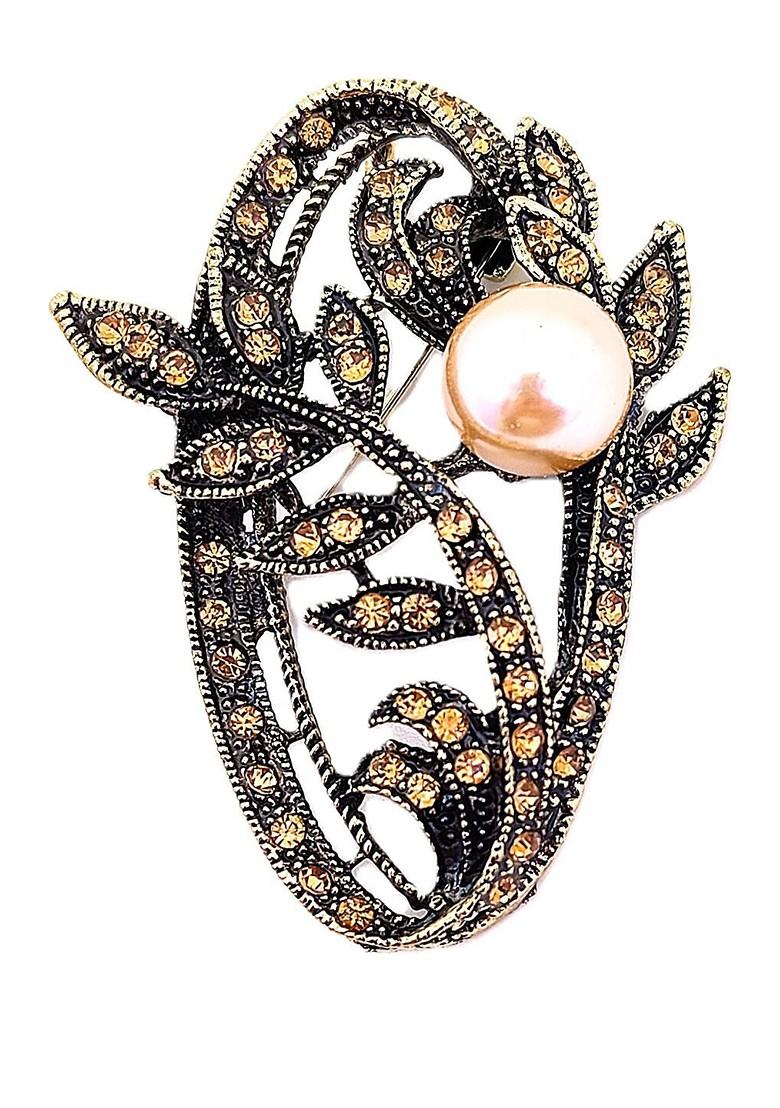 Gold Toned Plated Brass Brooch