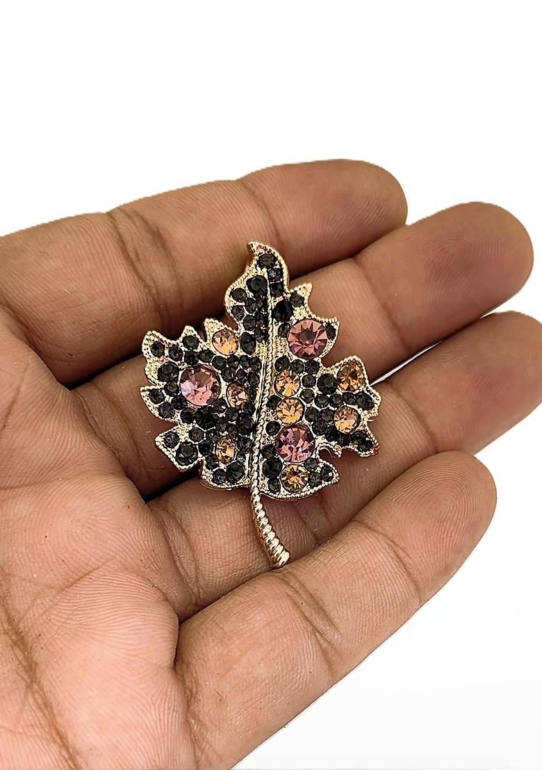 Multicoloured Plated Metal Brooch