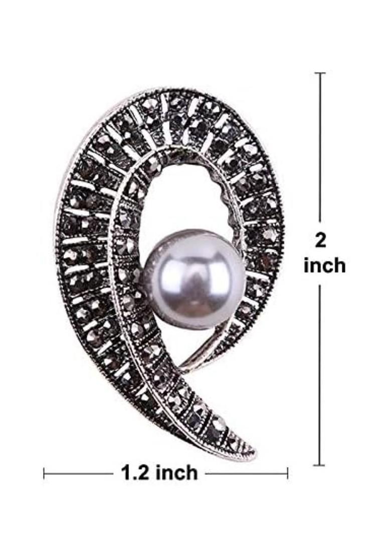 Silver Toned Plated Silver Brooch