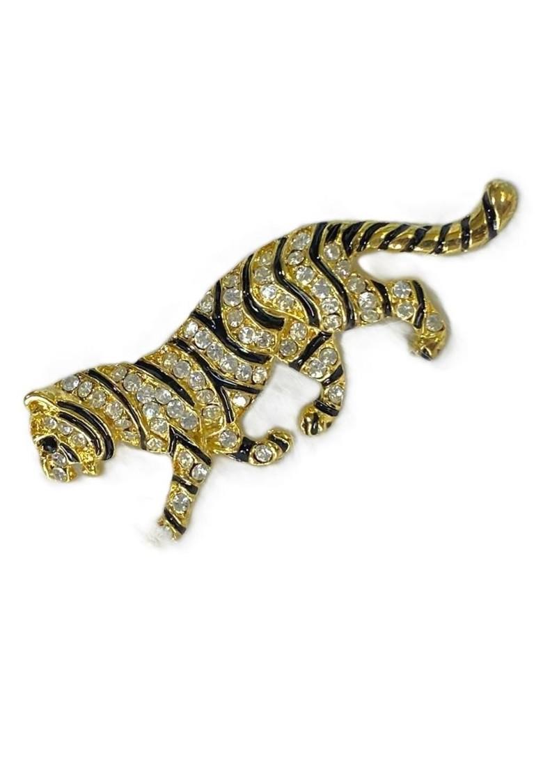 Gold Toned Plated Metal Statement Brooch