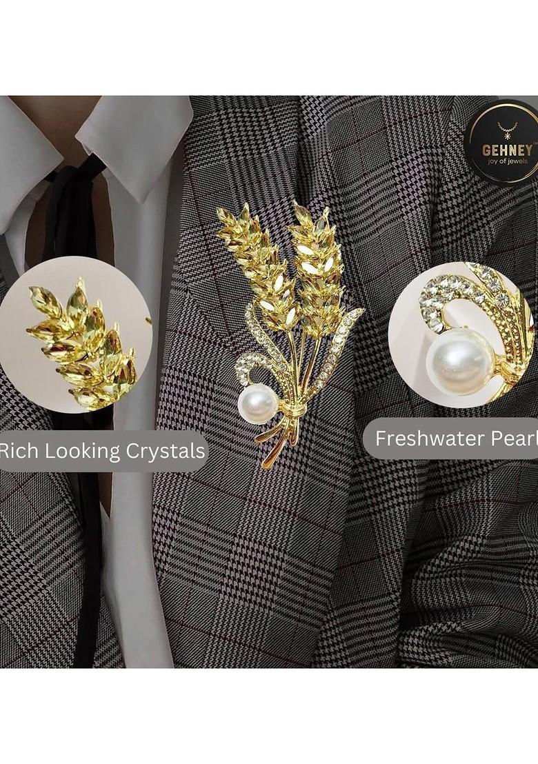 Gold Toned Plated Metal Brooch