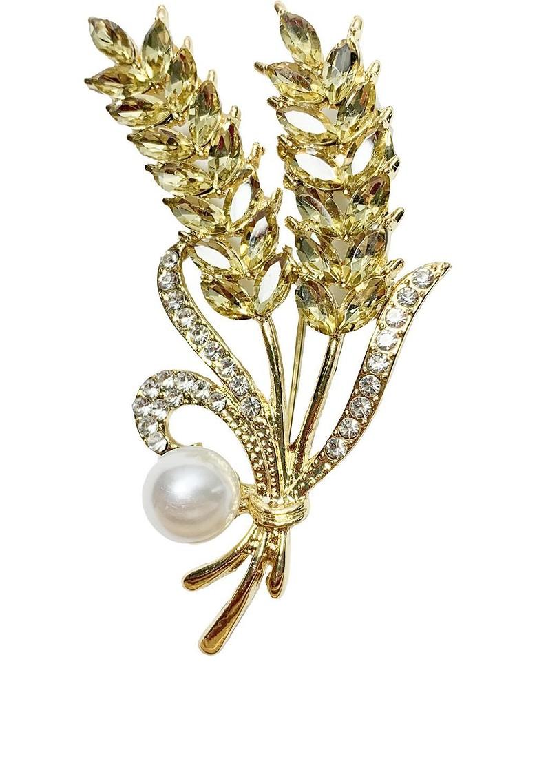 Gold Toned Plated Metal Brooch