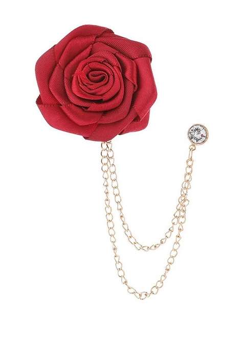 Metal Red Brooch