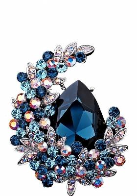 Metal Blue Brooch