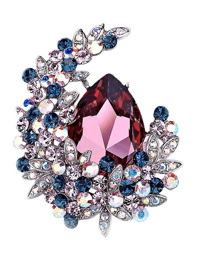 Metal Pink Brooch - Indya