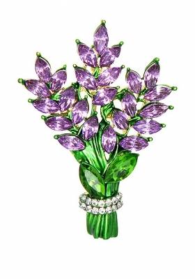 Purple Plated Metal Brooch