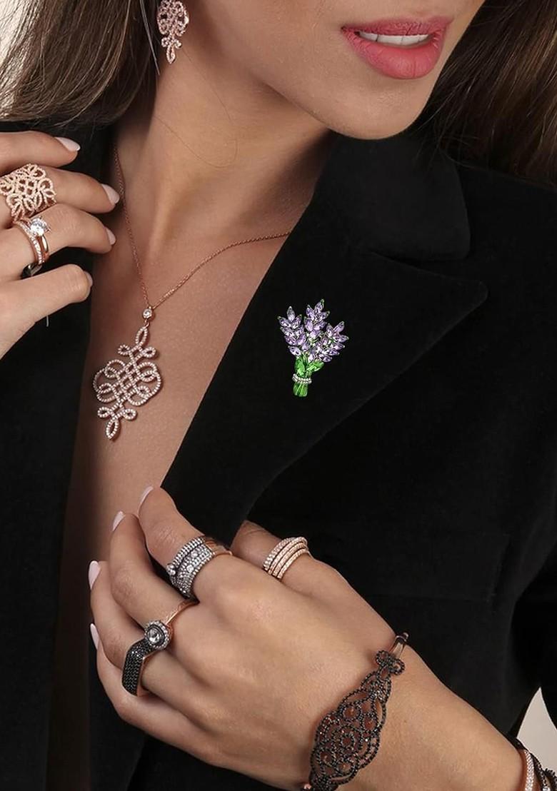 Purple Plated Metal Brooch