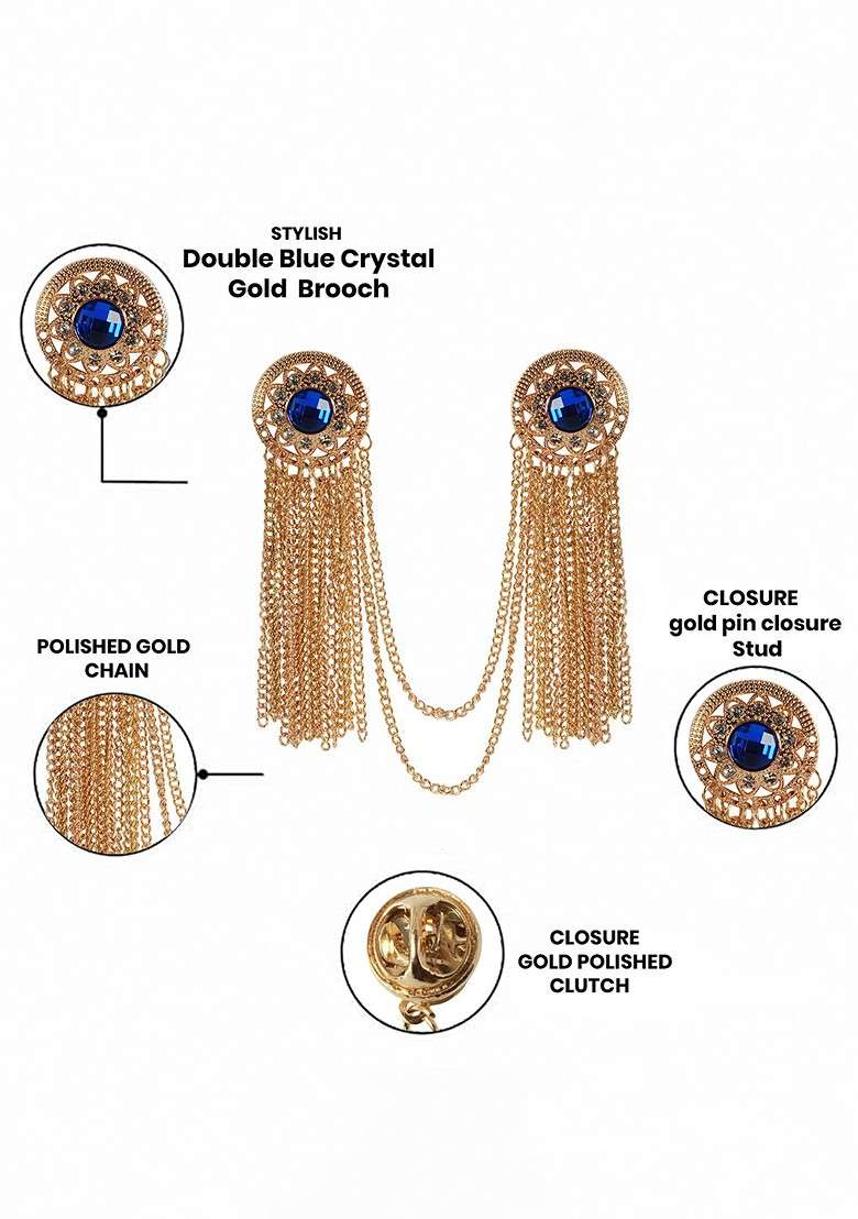 Rose Plated Alloy Brooch - Indya
