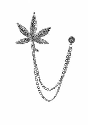 Men Silver Toned Plated Alloy Brooch