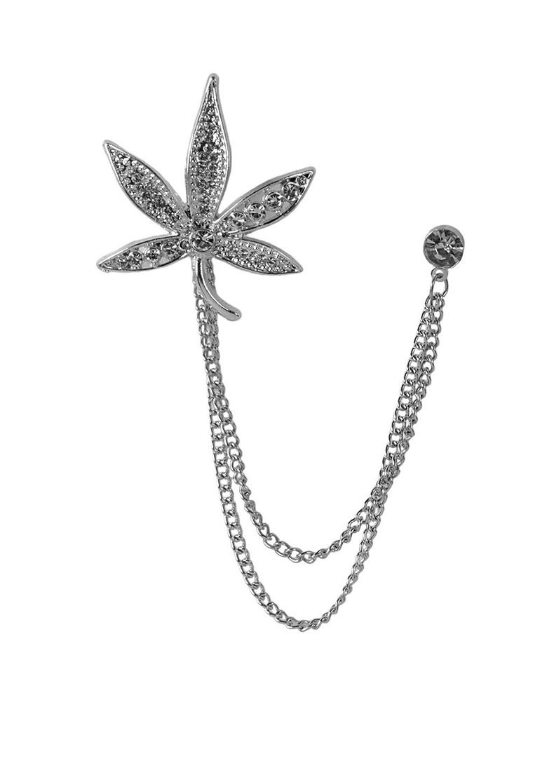 Men Silver Toned Plated Alloy Brooch