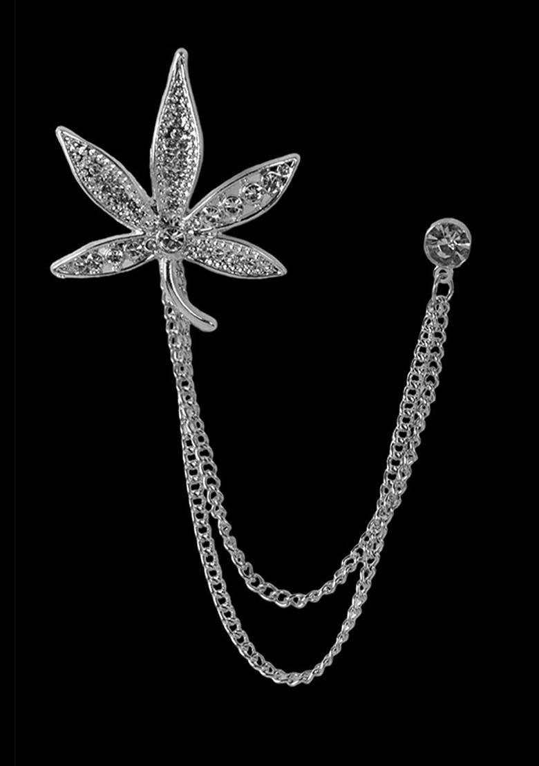 Men Silver Toned Plated Alloy Brooch