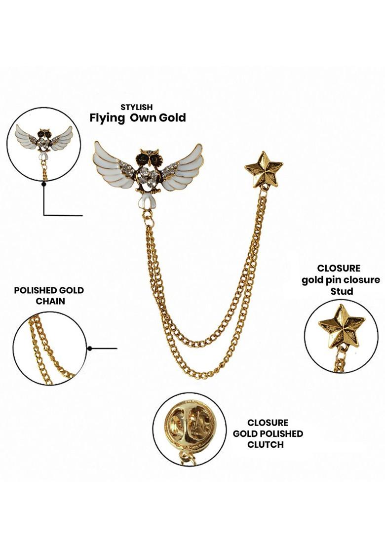 Gold Plated Zircon Studded Majestic Brooch