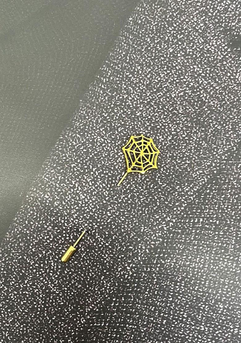 Men Spider Web Design Laple Pin Minimal Brooch