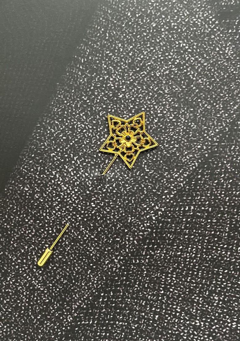 Men Gold Toned Plated Brass Lapel Pin Brooch