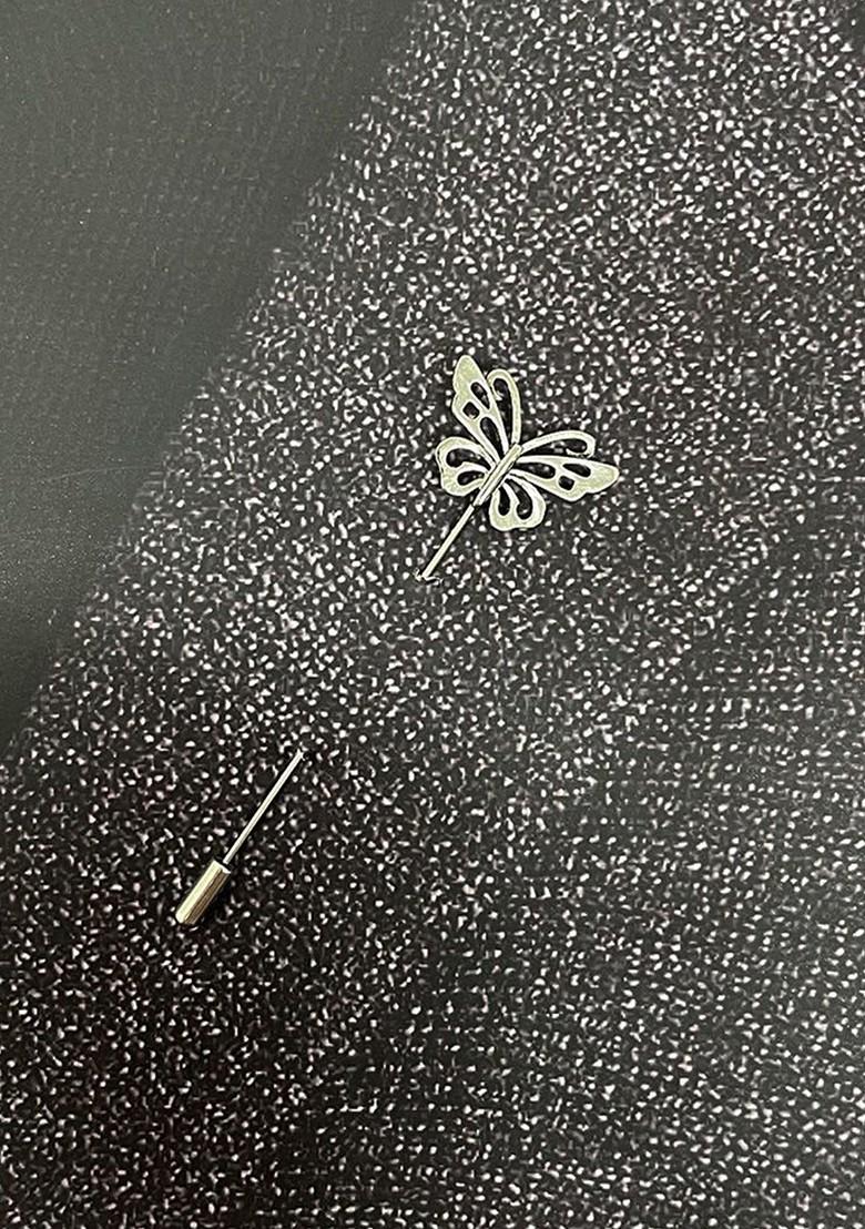 Silver Toned Plated Brass Lapel Pin Brooch