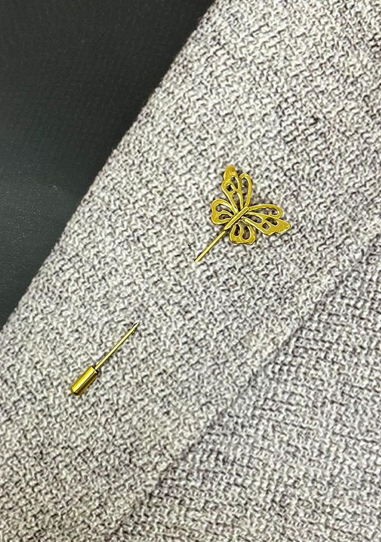 Men Gold Toned Plated Brass Lapel Pin Brooch