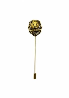 Men Roaring Lion Design Laple Pin Minimal Brooch