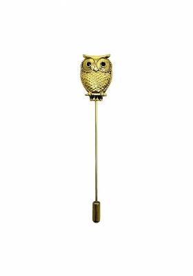 Men Owl Design Laple Pin Minimal Brooch
