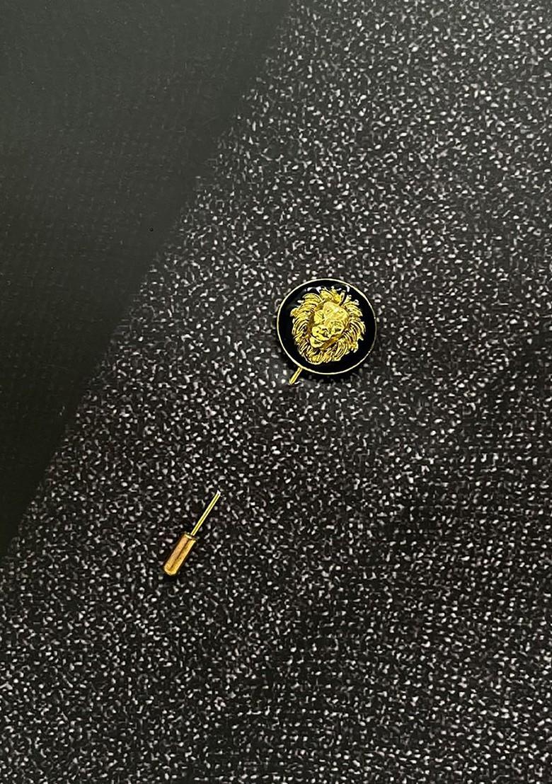 Men Lion Design Laple Pin Minimal Brooch