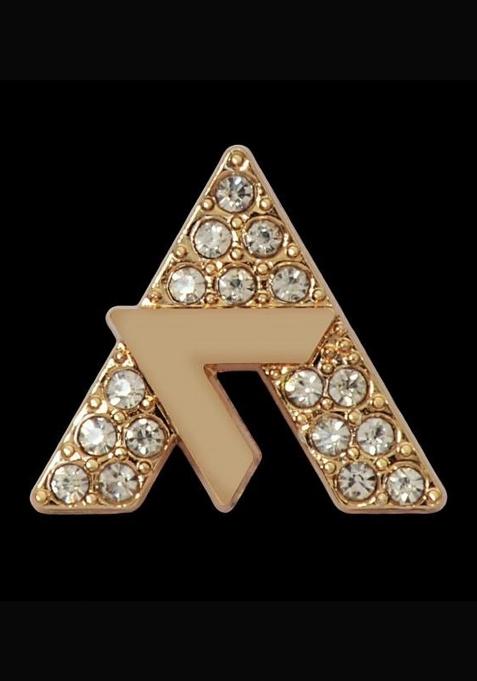 Vintage Rhinestone Studded Letter A Brooch