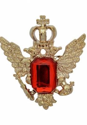 Vintage Crystal Crown Eagle Wing Statement Brooch